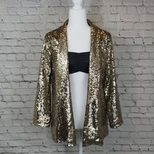 ⚡Charlotte Russe⚡ Gold Sequin Blazer